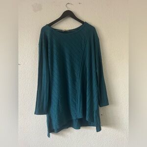 Maeve Teal Devine‎ Tunic Top Long Sleeve XL Relaxed Fall Winter Casual Cozy